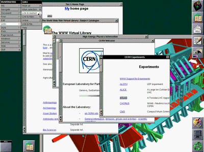 WorldWideWeb browser running on a NeXT System